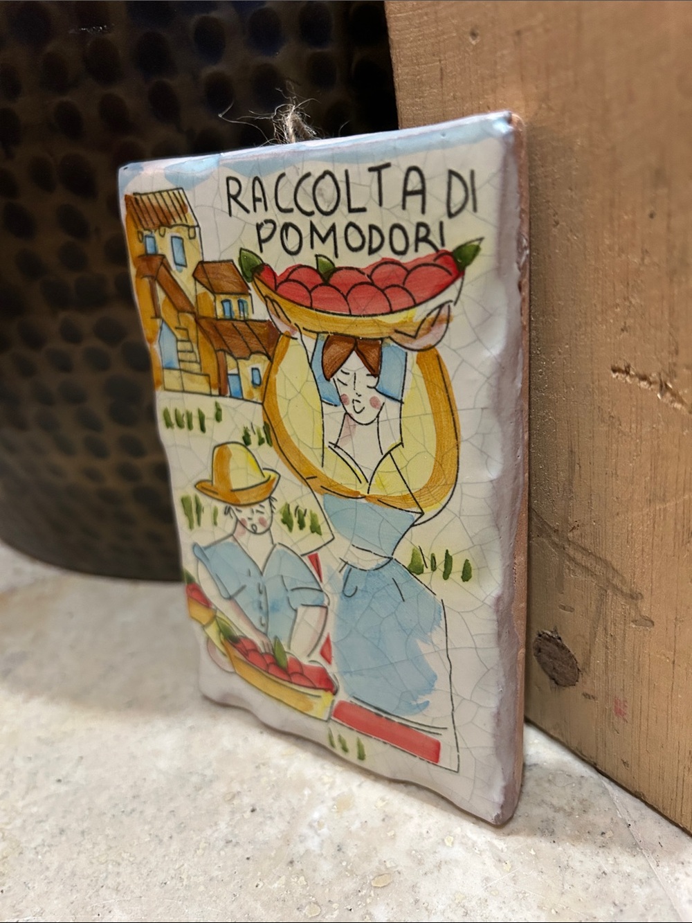 Raccolta Di Pomodori Hand painted in Italy by Cerasella - Picture 3 of 9